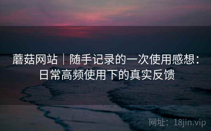 蘑菇网站｜随手记录的一次使用感想：日常高频使用下的真实反馈