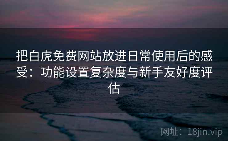 把白虎免费网站放进日常使用后的感受：功能设置复杂度与新手友好度评估