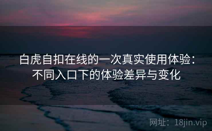 白虎自扣在线的一次真实使用体验：不同入口下的体验差异与变化