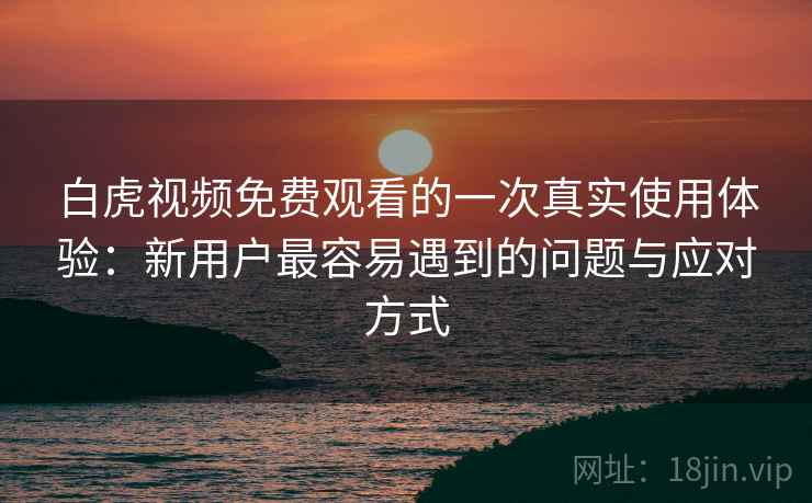 白虎视频免费观看的一次真实使用体验:新用户最容易遇到的问题与应对方式 白虎视频免费观看的一次真实使用体验:新用户最容易遇到的问题与应对方式