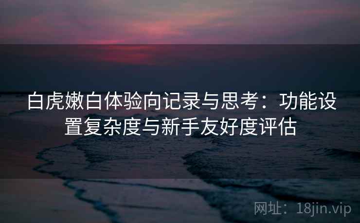 白虎嫩白体验向记录与思考:功能设置复杂度与新手友好度评估 白虎嫩白体验向记录与思考:功能设置复杂度与新手友好度评估